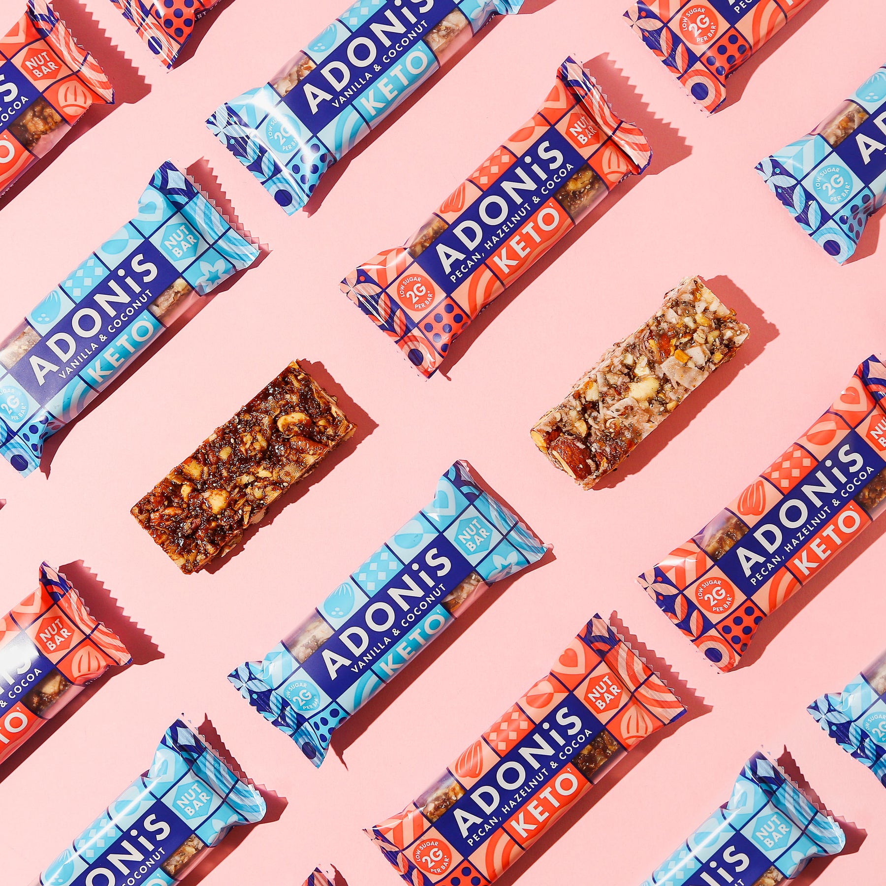 Adonis Mix Box z Batonikami Keto Orzechowymi (16x35gr)