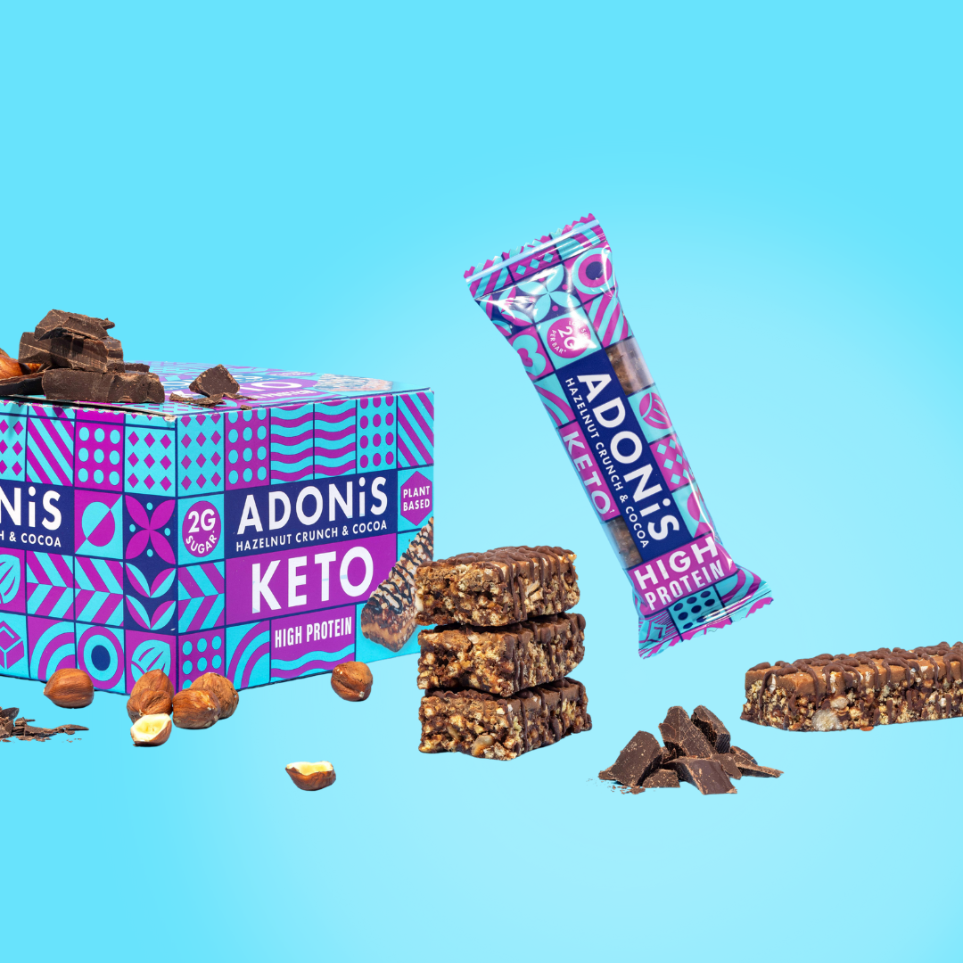 Barres Keto High Protein Crunch aux noisettes (16x45g)