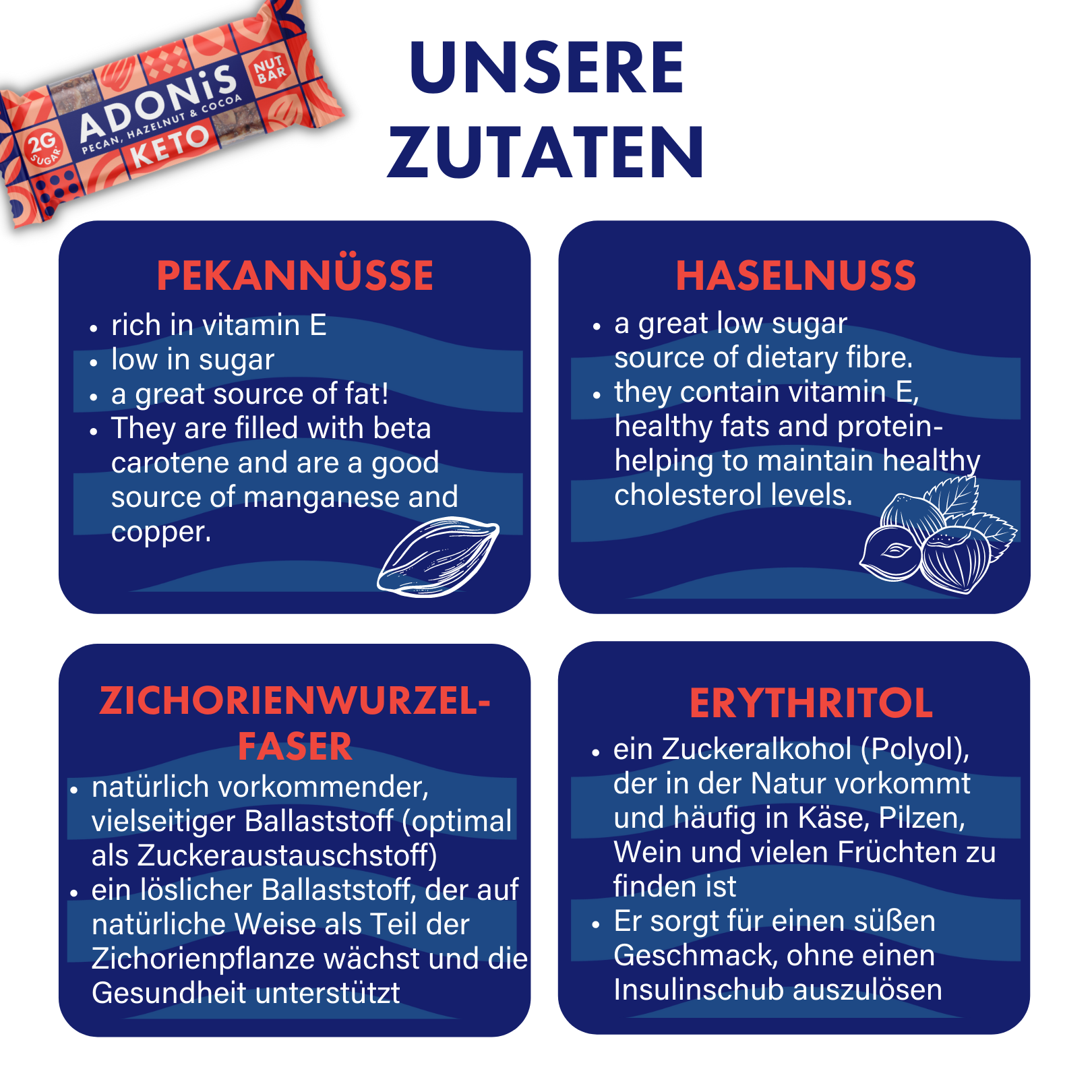 Adonis Barrette Keto Pecan, Nocciola e Cacao (16x35gr)