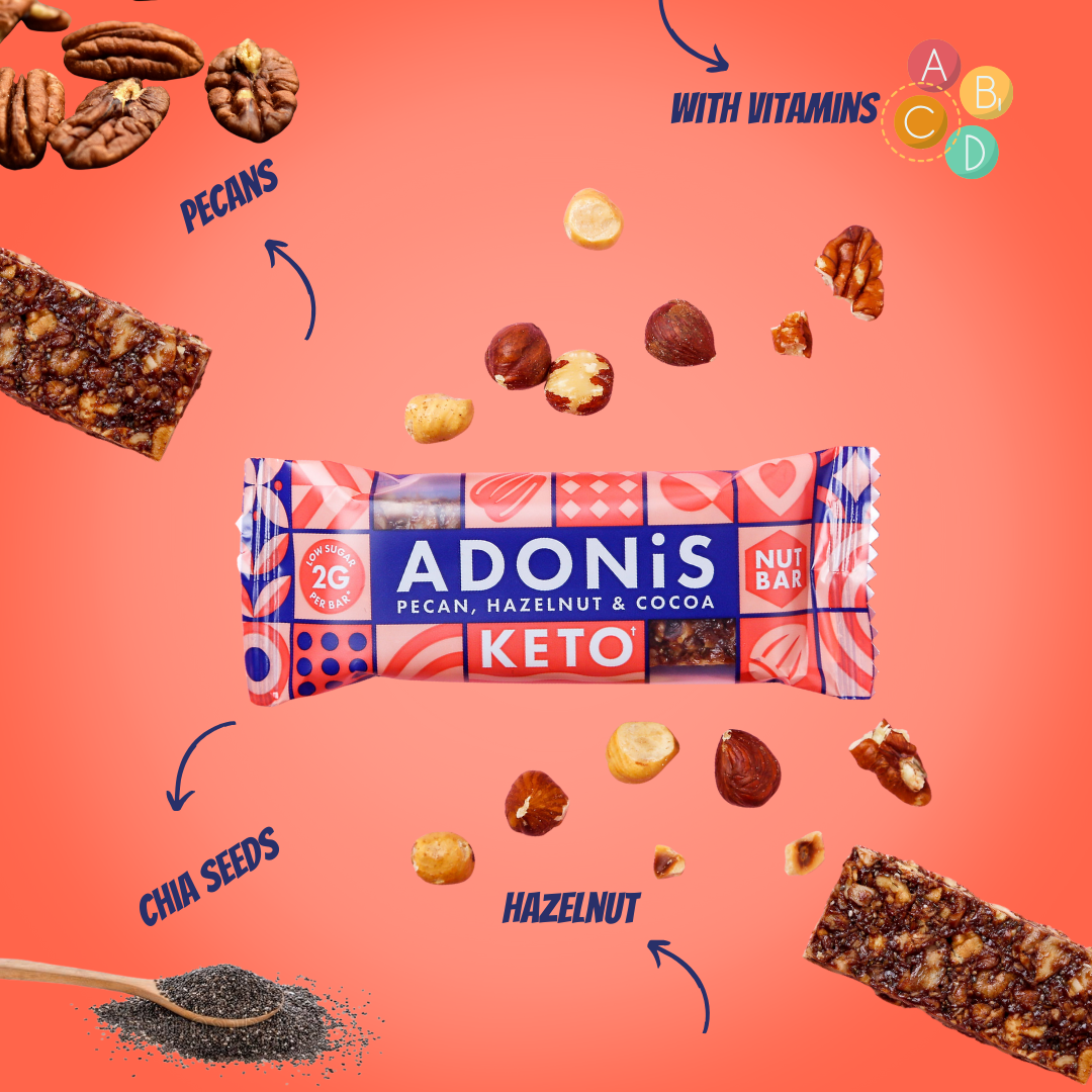 Pecan, Hazelnut & Cocoa Keto Nut Bars (16x35g)