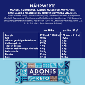 Adonis Vanilla & Cocco Keto Bar (16x35gr)